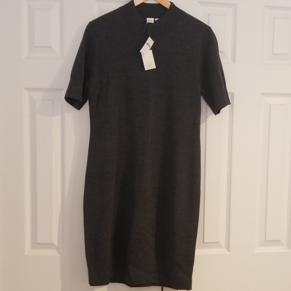 Merino Wool Short Sleeve Sweater Dress